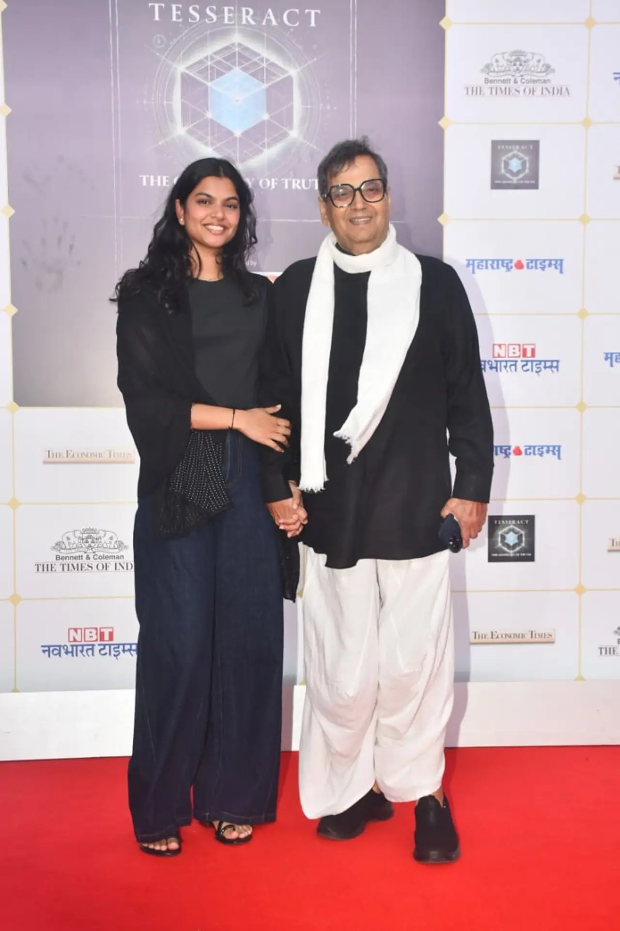 Subhash Ghai was spotted on the red carpet with his daughter Meghna Ghai Puri. The veteran filmmaker kept it classic in a black kurta paired with white dhoti-style trousers.